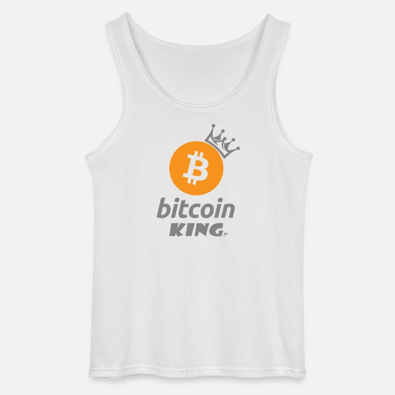Bitcoin King Crown Logo Tee - Gildan Männer Tank Top - Weiß