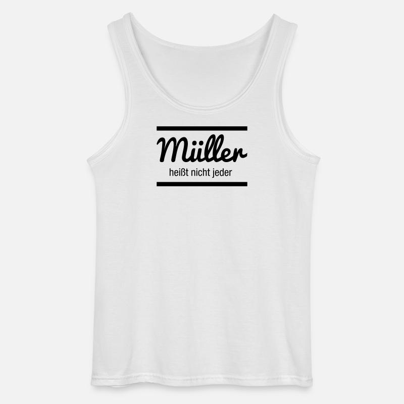 Müller Namensschild - Gildan Männer Tank Top - Weiß