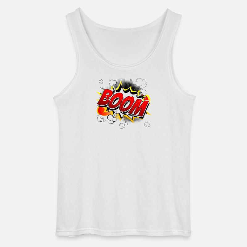 Boom Comic Graphic - Gildan Men’s Tank Top - white