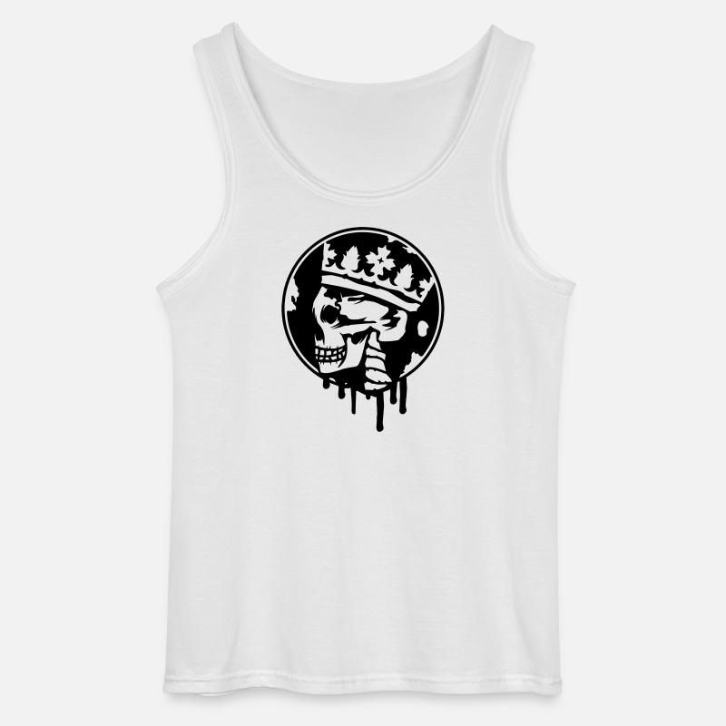Totenschädel mit Krone Graffiti - Gildan Männer Tank Top - Weiß