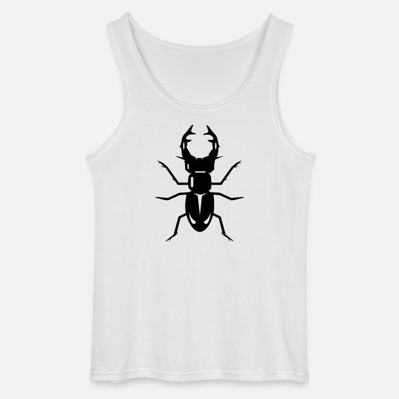 stilisierter Hirschkäfer mit prächtigen Geweih - Gildan Männer Tank Top - Weiß