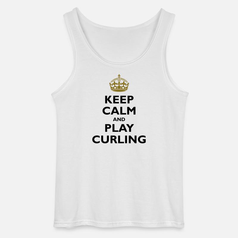 Keep calm and play curling - Gildan Men’s Tank Top - white