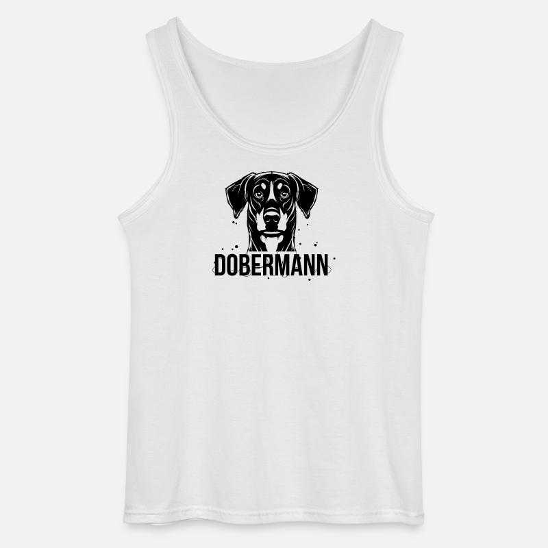 Dobermann - Gildan Männer Tank Top - Weiß
