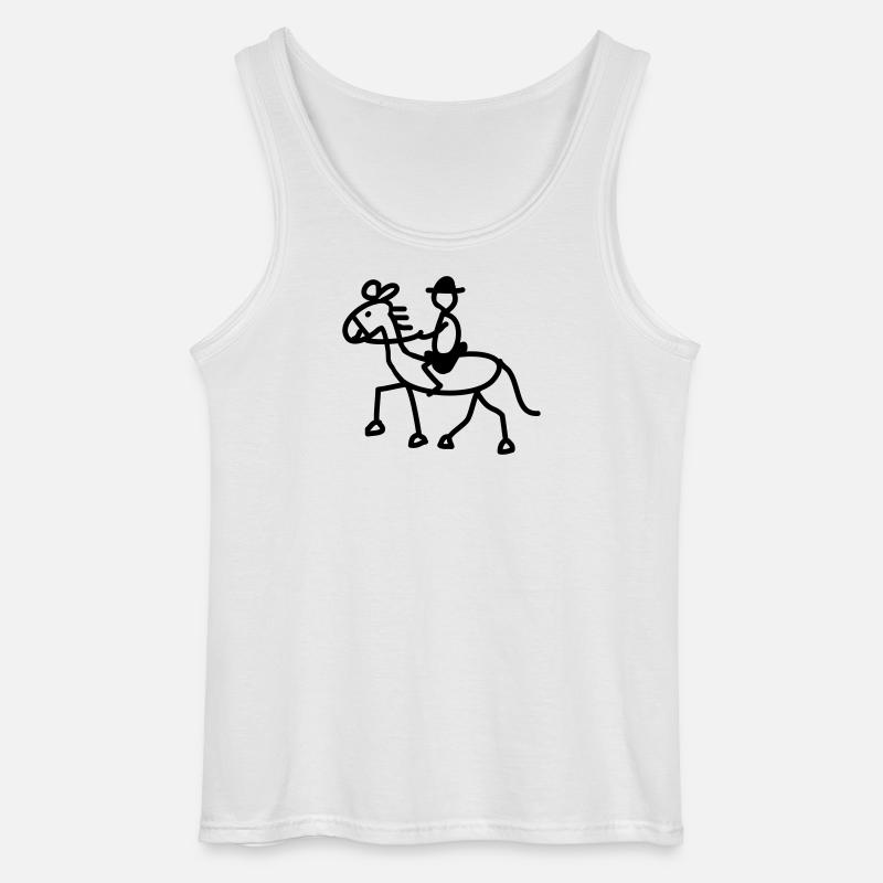 reiter reiten kind - Gildan Männer Tank Top - Weiß