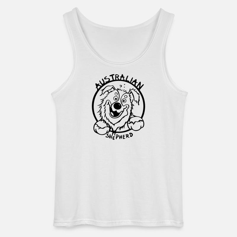 Lustiger Australian Shepherd - Gildan Männer Tank Top - Weiß