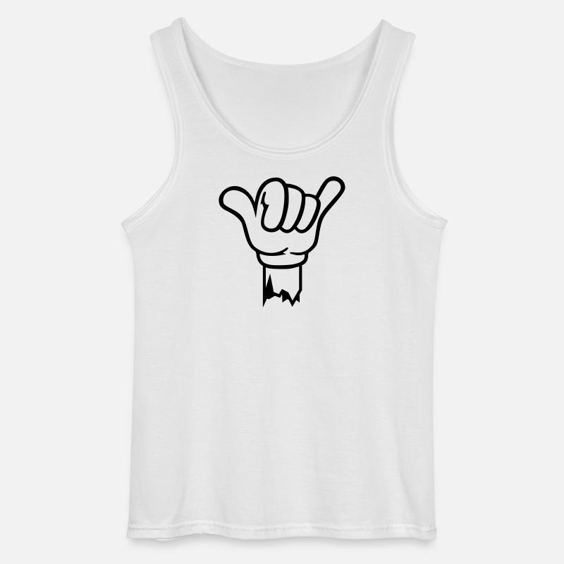 geste hand shaka - Gildan Männer Tank Top - Weiß