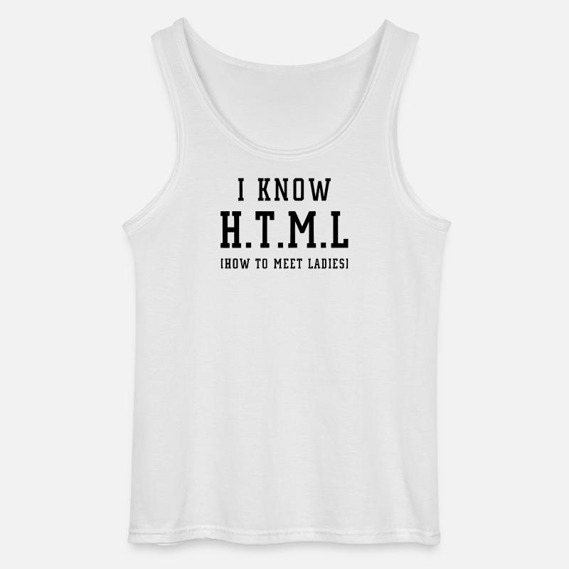I know HTML - Gildan Männer Tank Top - Weiß