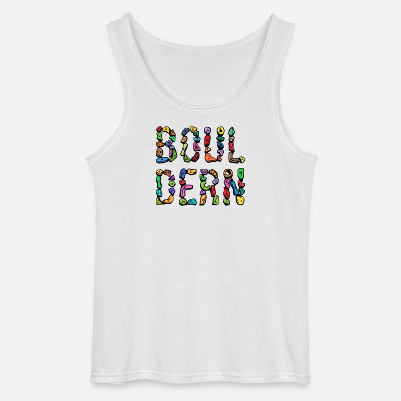 Bouldering boulder climbing scripture mountaineering - Gildan Men’s Tank Top - white