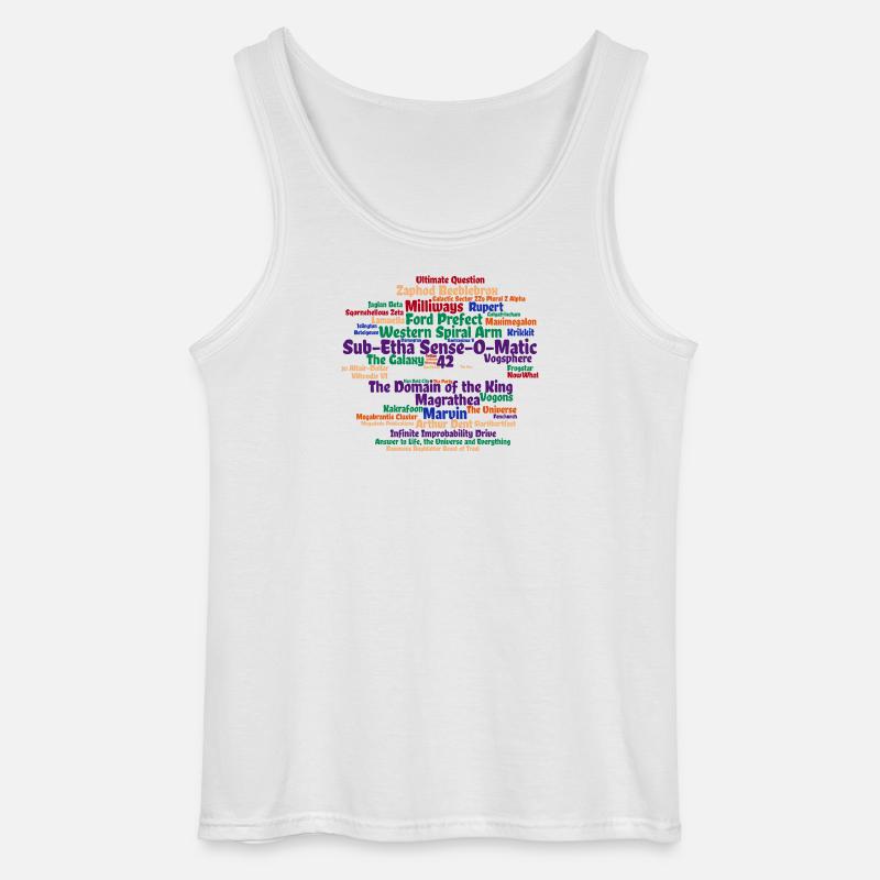 Sci Fi Wortwolke mit 42 - Gildan Männer Tank Top - Weiß