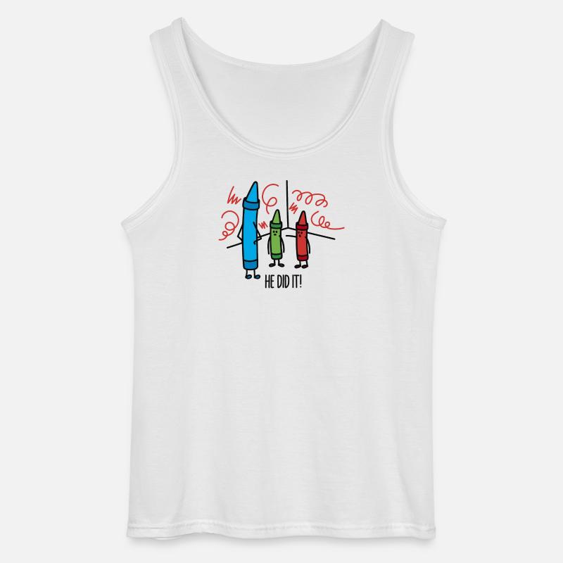 He did it - wasco crayons - Gildan Männer Tank Top - Weiß
