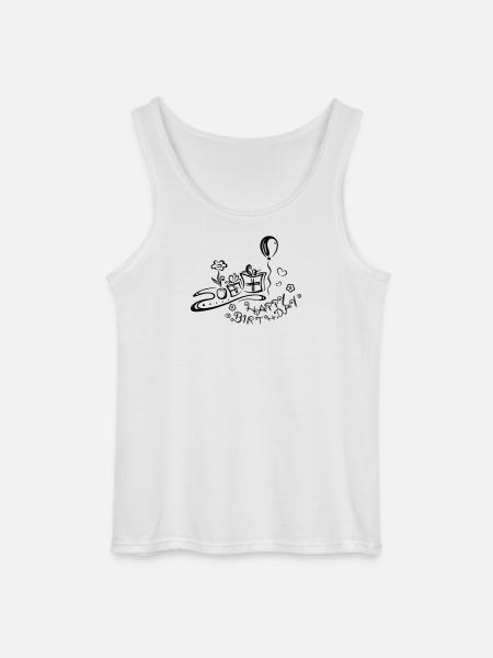Happy Birthday motif, Congratulations - Gildan Men’s Tank Top - white