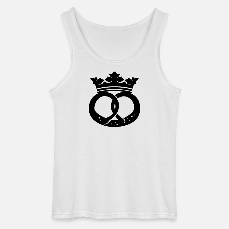 Brezel mit Krone, Brezelkönig - Gildan Männer Tank Top - Weiß