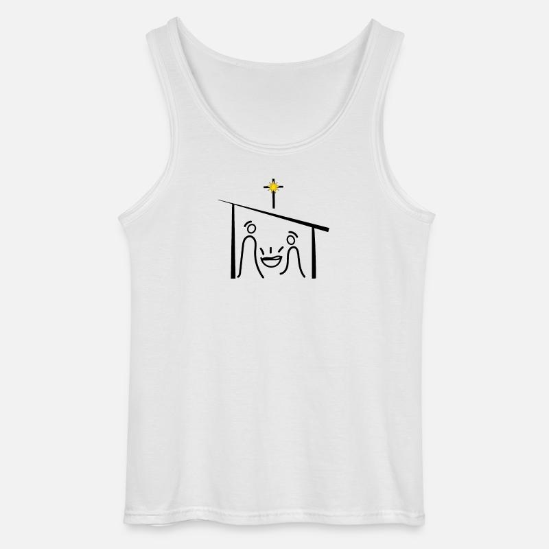 Weihnachtskrippe, Jesus, Weihnacht, Advent - Gildan Männer Tank Top - Weiß