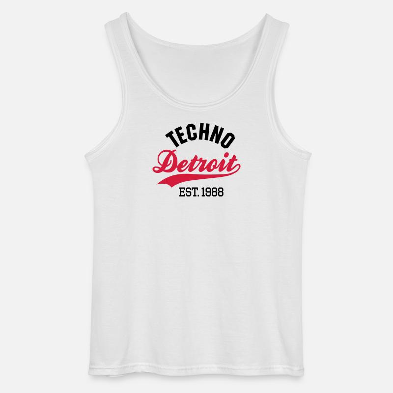 Techno Detroit est.1988 - Gildan Männer Tank Top - Weiß