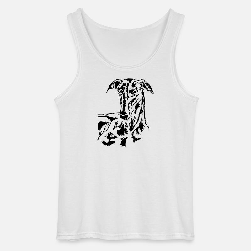 Galgo Kopf - Gildan Männer Tank Top - Weiß