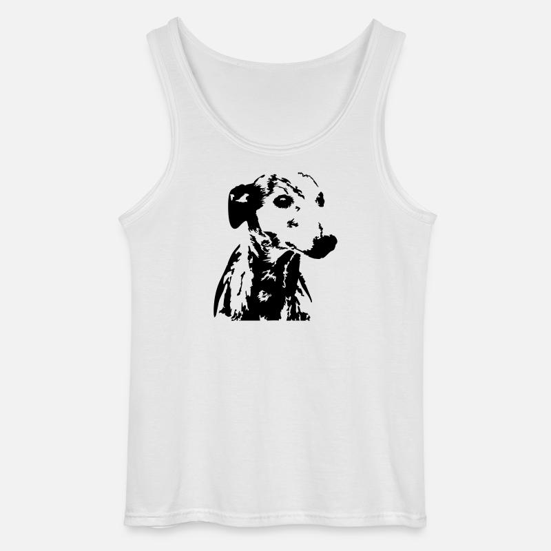 Whippet Kopf - Gildan Männer Tank Top - Weiß
