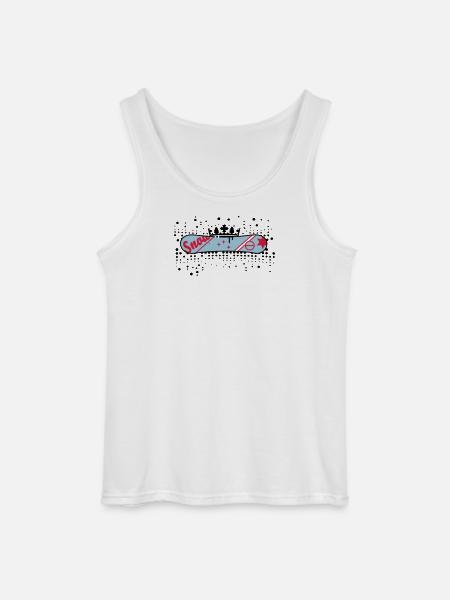 Snowboard with Crown Snowboard King - Gildan Men’s Tank Top - white