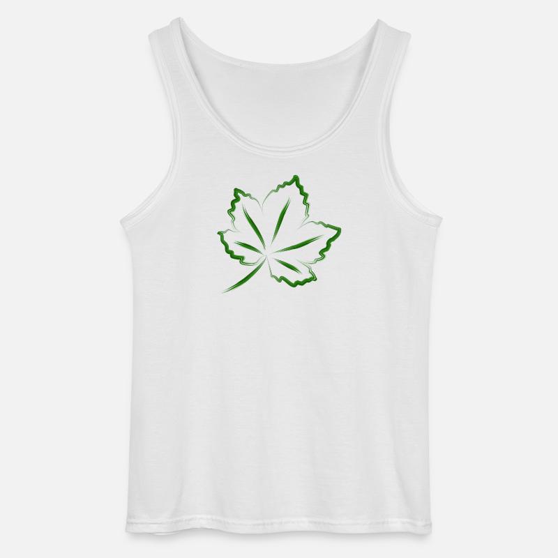Dekoratives Blatt - Gildan Männer Tank Top - Weiß