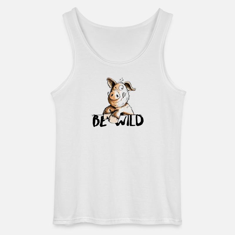 Be Wild Eber - Schwein - Keiler - Gildan Männer Tank Top - Weiß