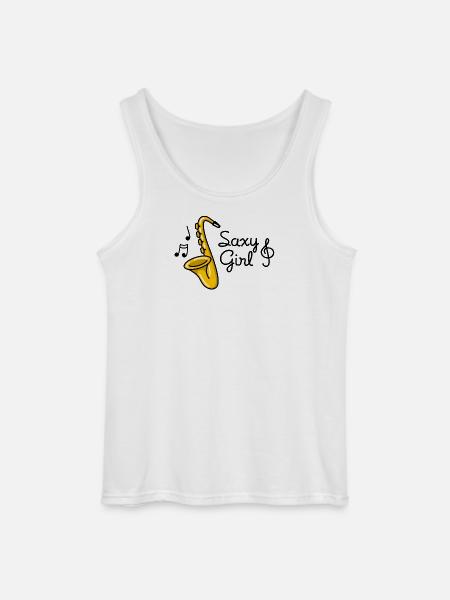 Saxy girl - Sexy Saxophone pun - Gildan Men’s Tank Top - white