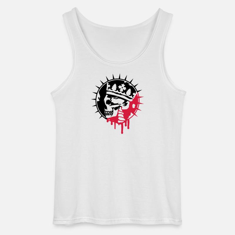 Totenschädel mit Krone Graffiti Patch - Gildan Männer Tank Top - Weiß