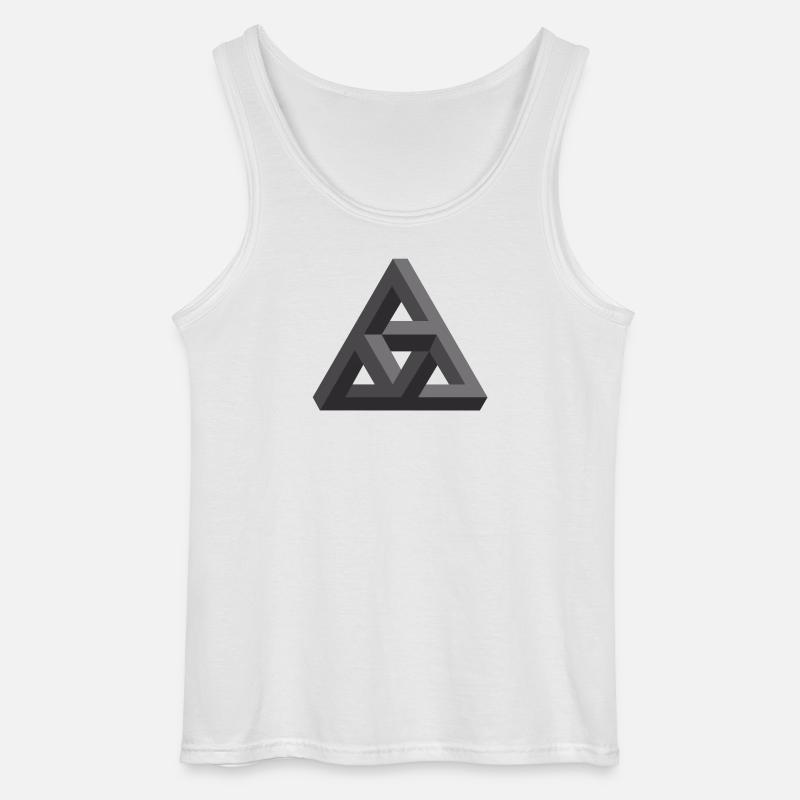 Abstract Geometry Pattern in Gray - Gildan Men’s Tank Top - white