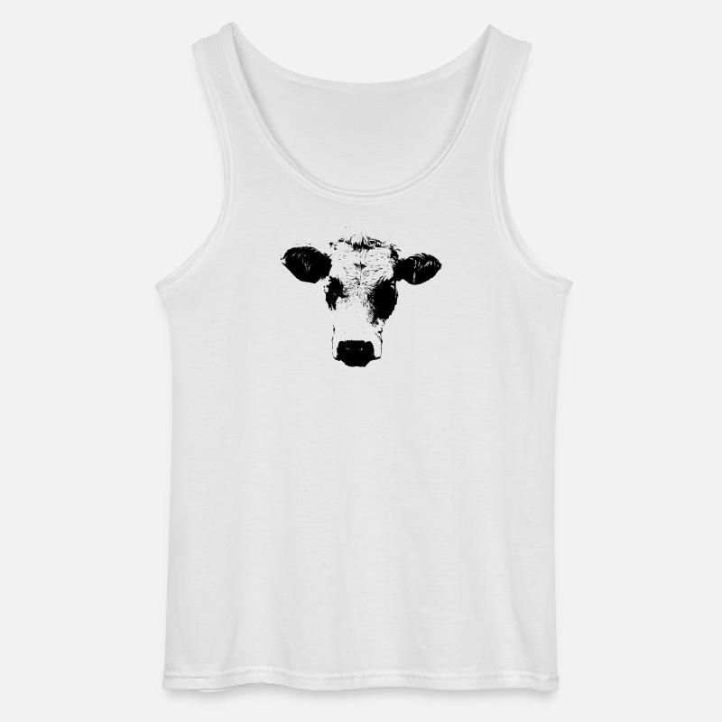 Kuh schwarz weiß Comic - Gildan Männer Tank Top - Weiß