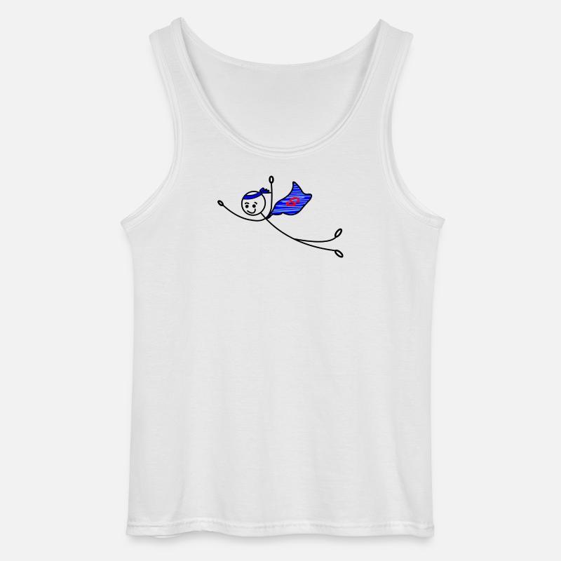 Superhelden-Strichmännchen - Gildan Männer Tank Top - Weiß