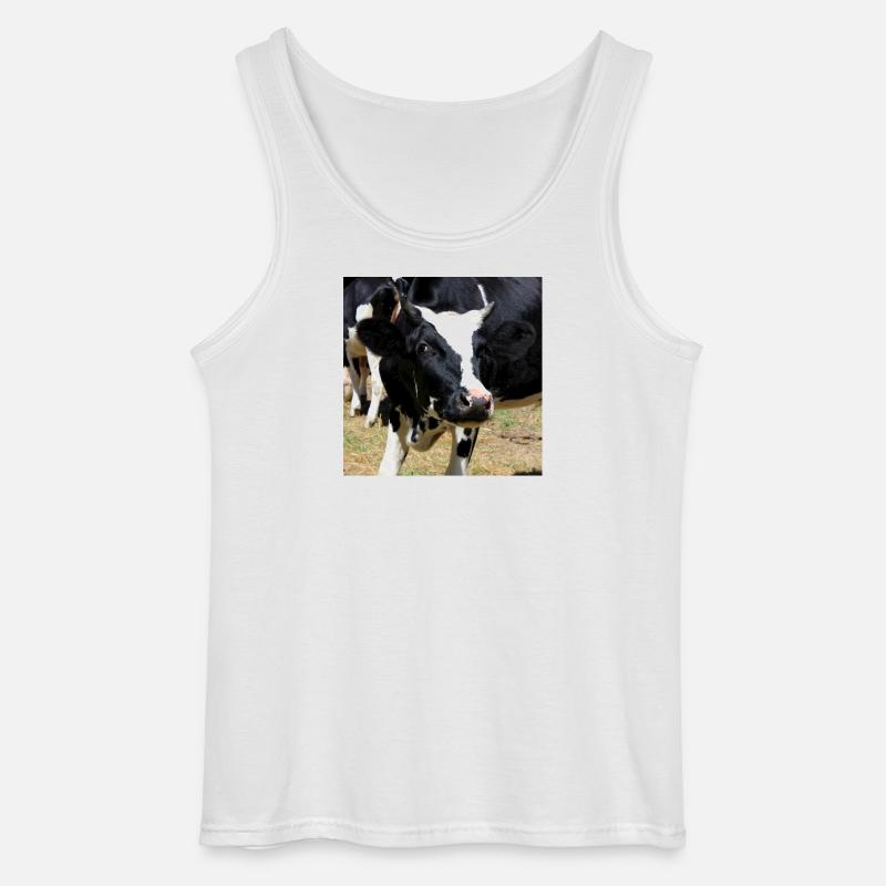 Plakat krowy - Męski tank top Gildan - biały