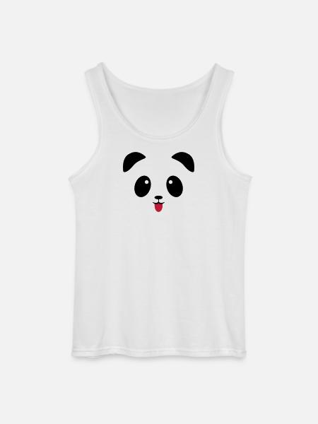 Panda Gesicht Zunge - Gildan Männer Tank Top - Weiß
