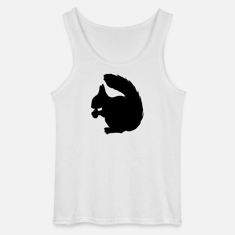 Eichhörnchen mit Nussschattenfigur - Gildan Männer Tank Top - Weiß