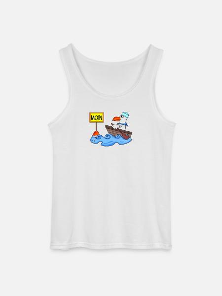 Moin Seemann Möwe Seemöwe Boot - Gildan Männer Tank Top - Weiß