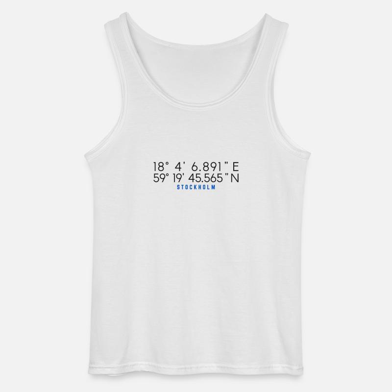 Stockholm Coordinates Chart - Gildan Men’s Tank Top - white
