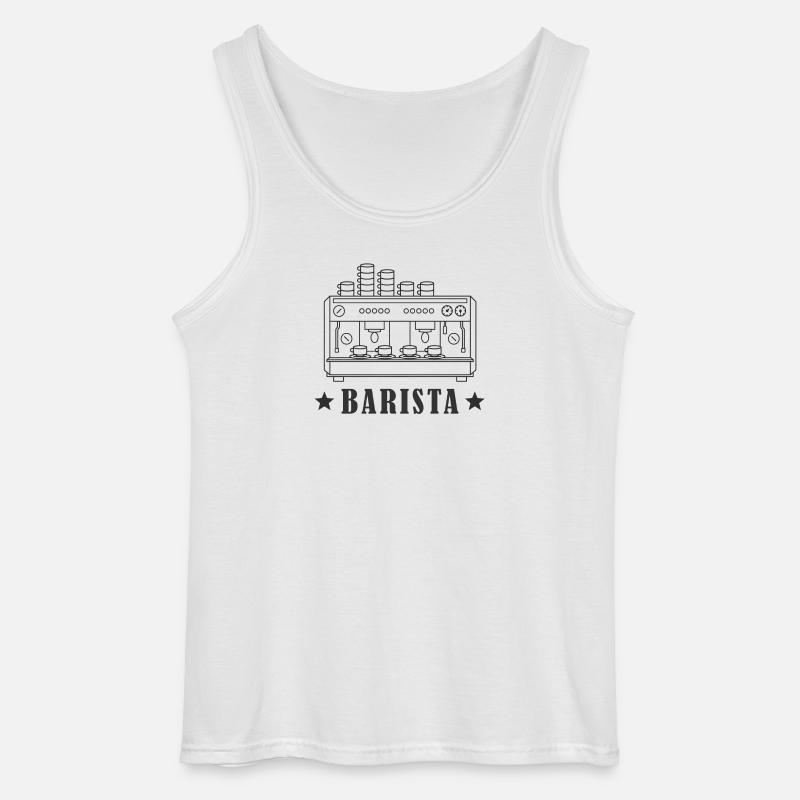 Barista Espressomaschine Espresso Kaffee Geschenk - Gildan Männer Tank Top - Weiß