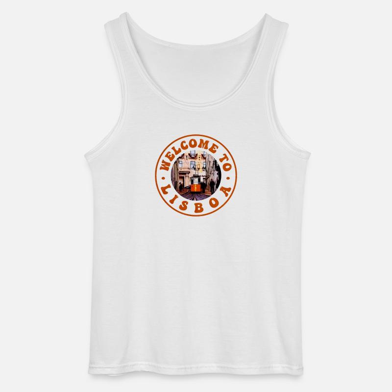 Willkommen in Lissabon Tramnostalgie - Gildan Männer Tank Top - Weiß