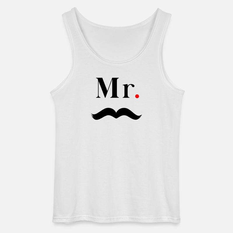 Herr Schwarzer Schnurrbart - Gildan Männer Tank Top - Weiß