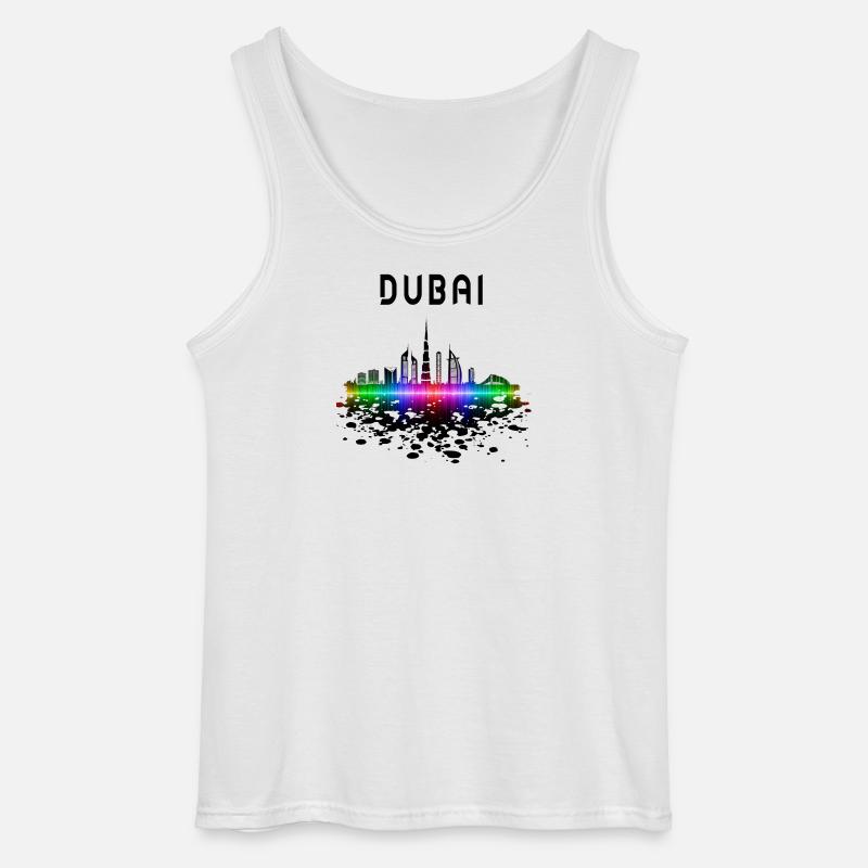 Dubai Skyline Splash Design / Geschenk - Gildan Männer Tank Top - Weiß