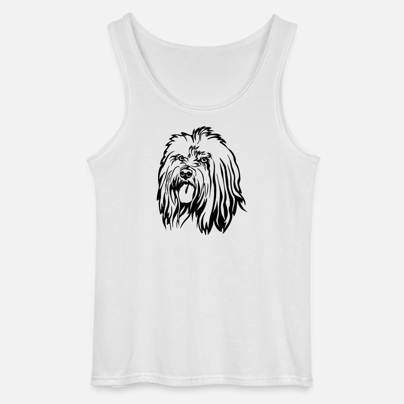 Tibet Terrier Kopf - Gildan Männer Tank Top - Weiß