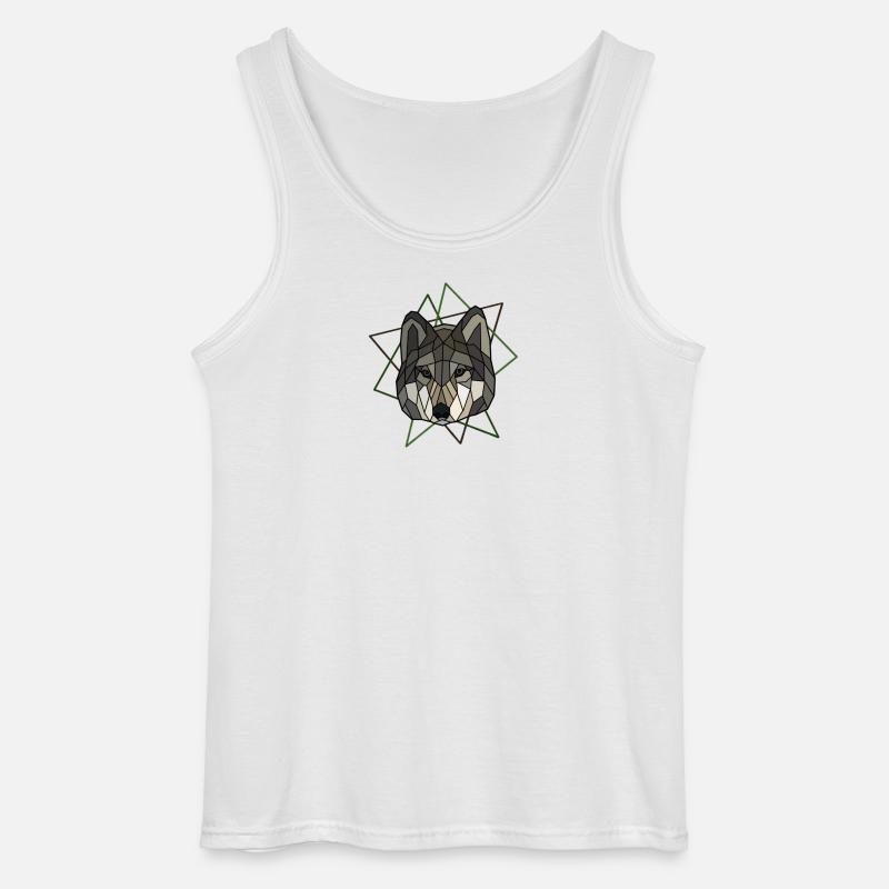 Wolf - Gildan Männer Tank Top - Weiß