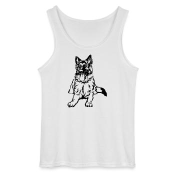 Berger allemand - Débardeur Gildan Homme - blanc - Devant - AI Model Male 185 dark (185cm)