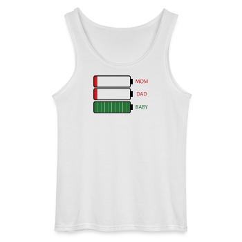 Parent energy - Gildan Men’s Tank Top - white - Front - AI Model Male 185 dark (185cm)
