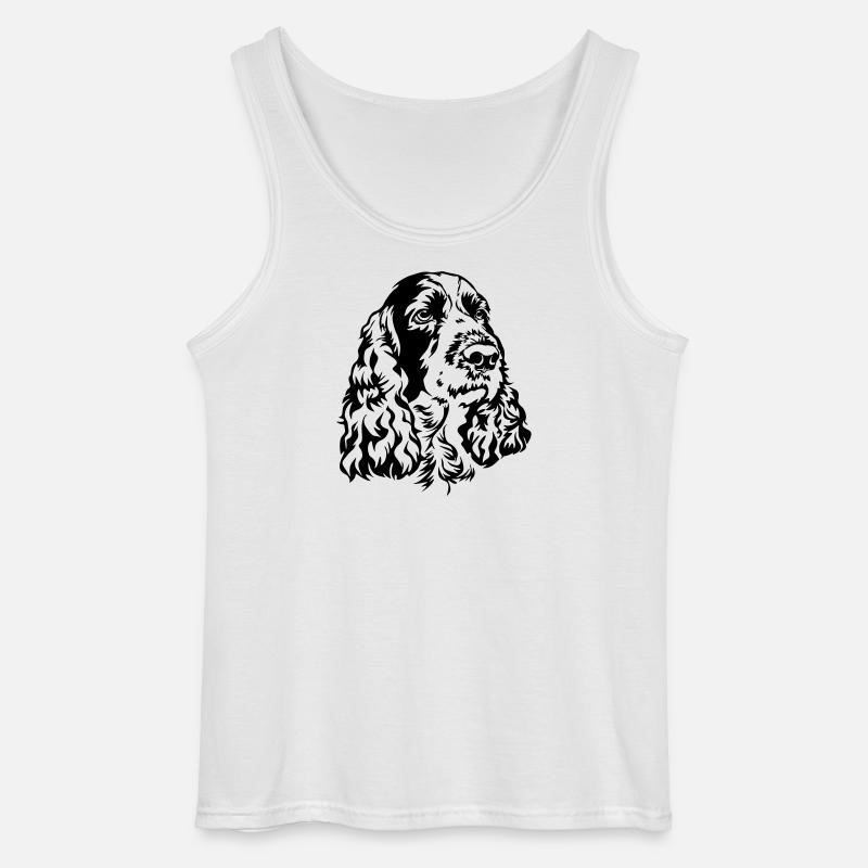 Englischer Springer Spaniel Kopf - Gildan Männer Tank Top - Weiß