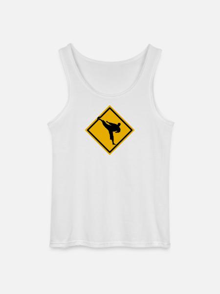 Karate Warnschild Yokogeri - Gildan Männer Tank Top - Weiß