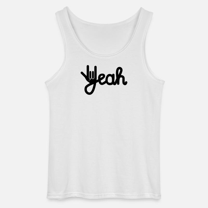 Yeah - Gildan Männer Tank Top - Weiß