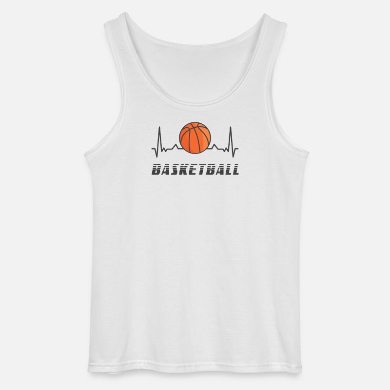 Basketball Herzfrequenz Design - Gildan Männer Tank Top - Weiß