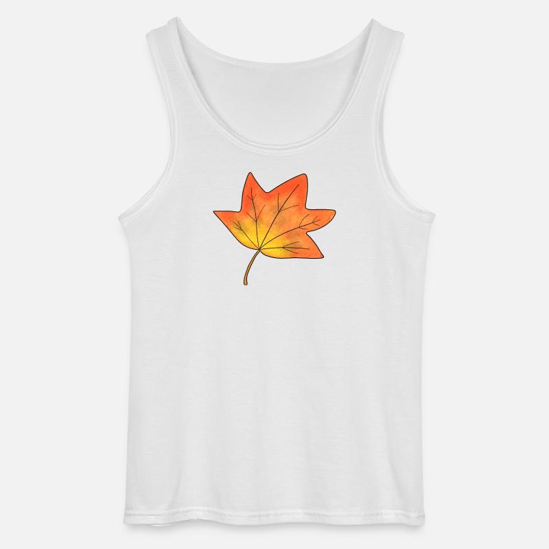 Herbst Blatt Ahornblatt - Gildan Männer Tank Top - Weiß