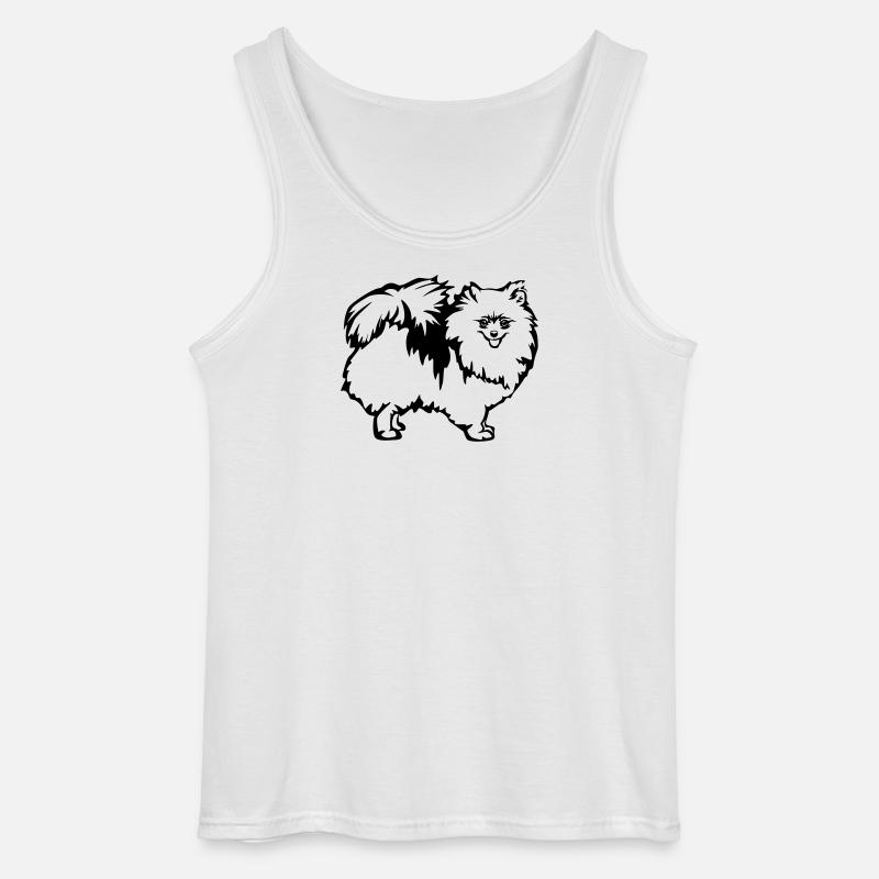 Zwergspitz - Gildan Männer Tank Top - Weiß