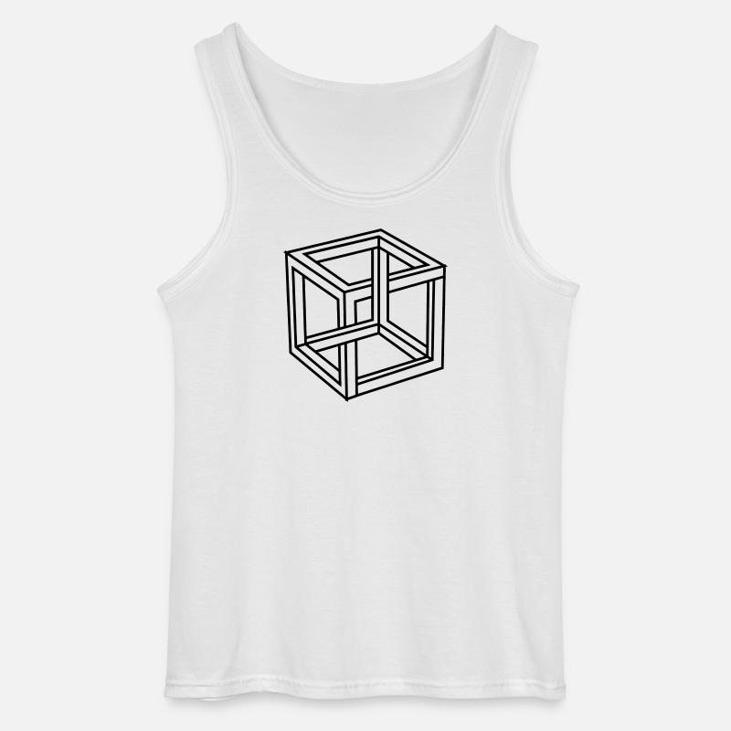 Esher impossible block or square - Gildan Men’s Tank Top - white