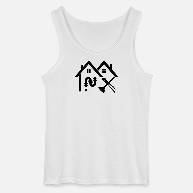 Klempnerfirma Home Leakage versteckt - Gildan Männer Tank Top - Weiß