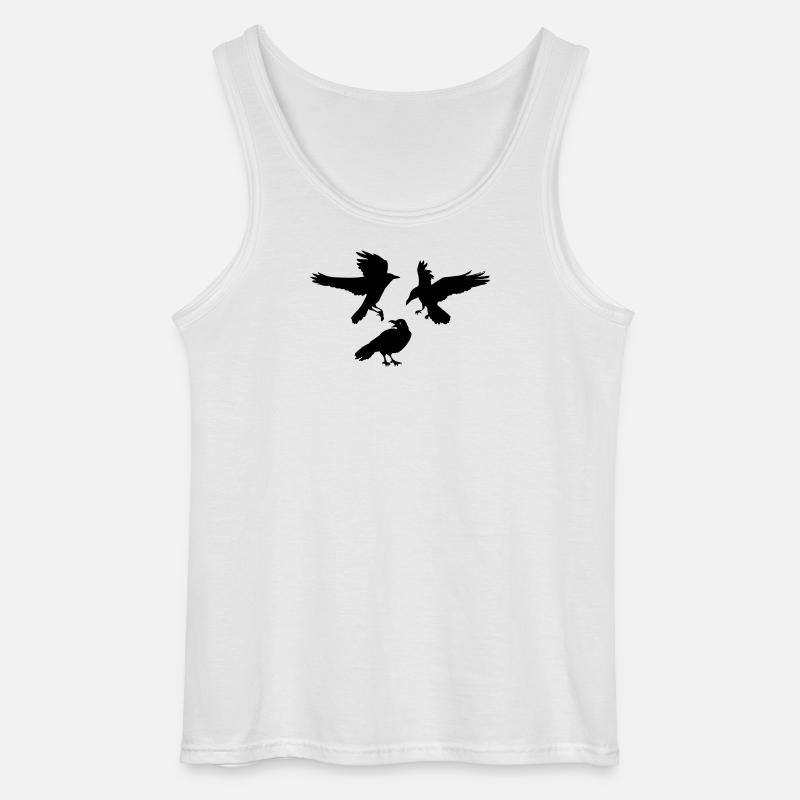 Three raven crows - Gildan Men’s Tank Top - white